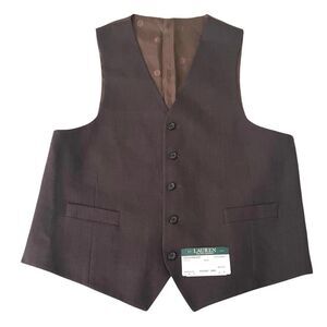Lauren Ralph Lauren Wool Suit Vest Logo Back